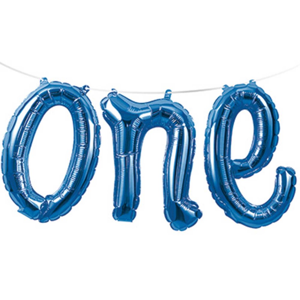 Shape one Blue Foil Balloons Banner Air Fill Only - party supplies australia