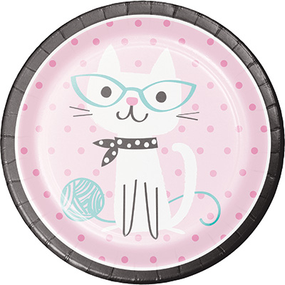 Purrfect Party Dinner Plates Paper 22cm - party supplies australia