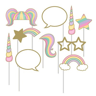 Unicorn Sparkle Photo Booth Props Assorted Designs - party supplies australia