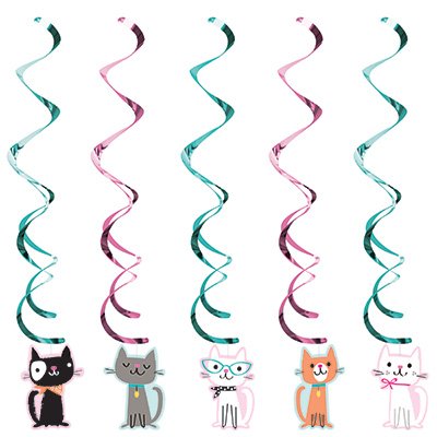 Purrfect Party Dizzy Danglers Hanging Swirls 99cm - party supplies australia