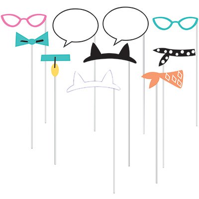 Purrfect Party Cat Photo Booth Props Assorted Designs - party supplies australia