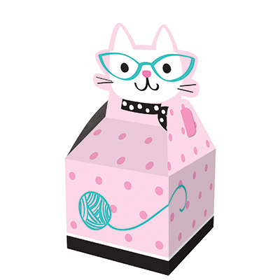 Purrfect Party Favor Treat Boxes Cardboard 23cm x 9cm - party supplies australia