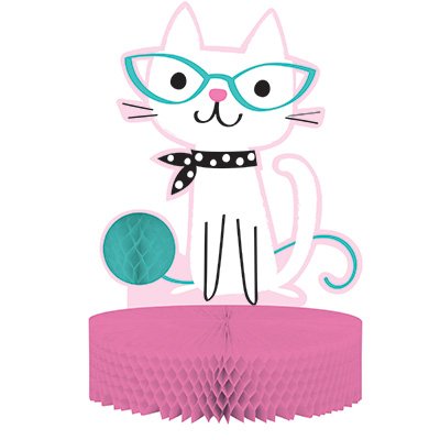 Purrfect Party Centrepiece Honeycomb 30cm x 23cm - party supplies australia
