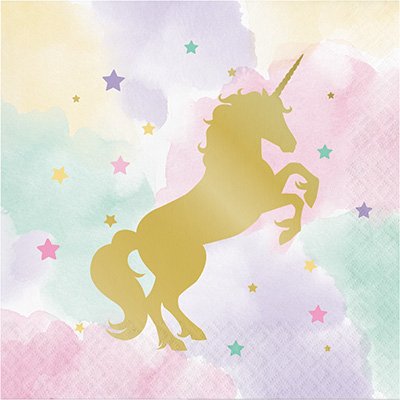Unicorn Sparkle Lunch Napkins Foil Stamped - party supplies australia