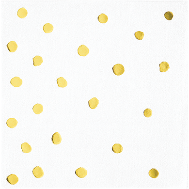 Touch of Colour White & Gold Foil Dots Beverage Napkins - party supplies australia