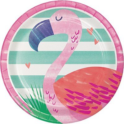 Pineapple N Friends Flamingo Lunch Plates Paper 18cm - party supplies australia