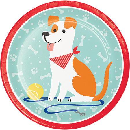 Dog Party Dinner Plates Paper 22cm - party supplies australia