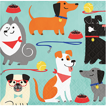 Dog Party Beverage Napkins - party supplies australia