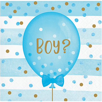 Gender Reveal Balloons Beverage Napkins 2-Sided Design - party supplies australia