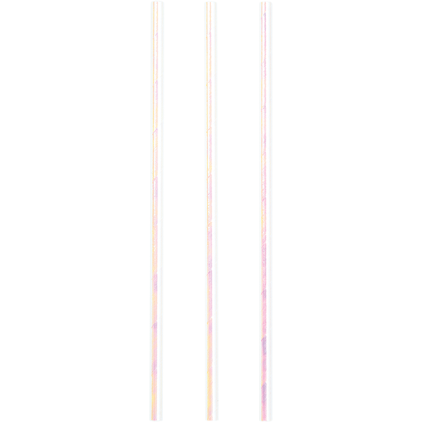 Iridescent Foil Paper Straws 19cm - party supplies australia
