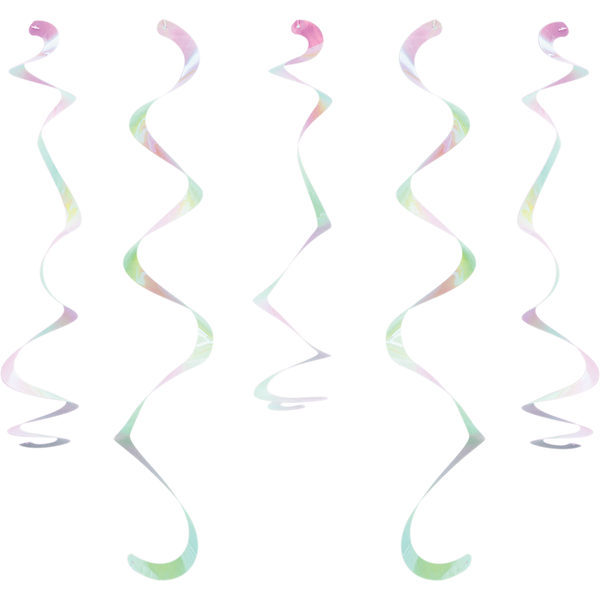 Iridescent Foil Dizzy Danglers Hanging Swirls 45cm - party supplies australia