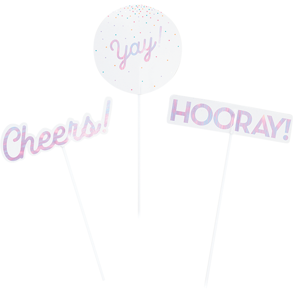 Iridescent Foil Centrepiece Sticks Assorted Sizes & Designs - party supplies australia
