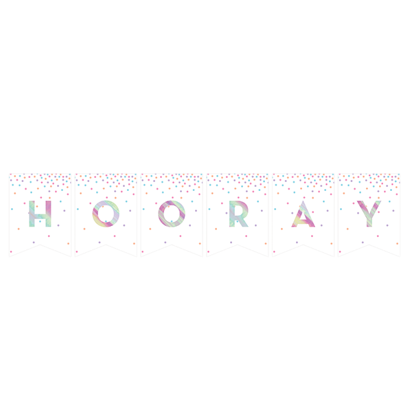Iridescent Foil DIY Pennant Banner & Iridescent Letters 15cm x 2.74m - party supplies australia