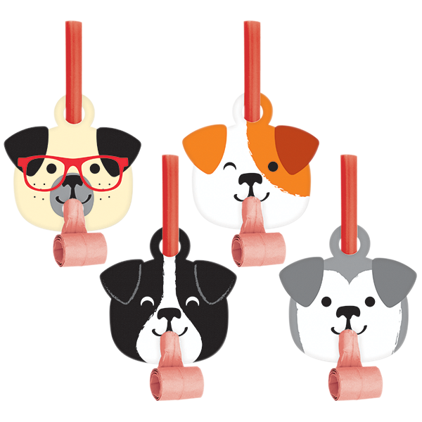 Dog Party Blowouts with Medallions - party supplies australia
