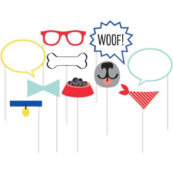 Dog Party Photo Booth Props Assorted Designs - party supplies australia