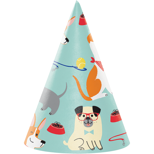 Dog Party Cone Shaped Party Hats - party supplies australia