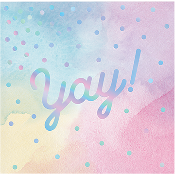 Iridescent Foil Beverage Napkins Yay! - party supplies australia