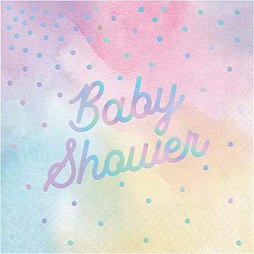 Iridescent Foil Lunch Napkins Baby Shower - party supplies australia