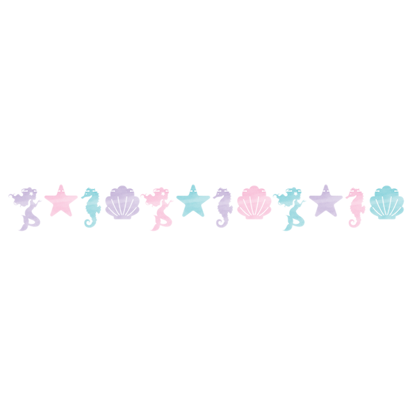 Mermaid Shine Iridescent String Banner 15cm x 1.47m - party supplies australia