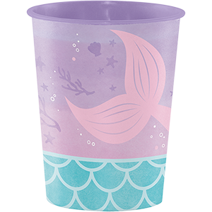 Mermaid Shine Iridescent Keepsake Souvenir Favor Cup Plastic 473ml - party supplies australia