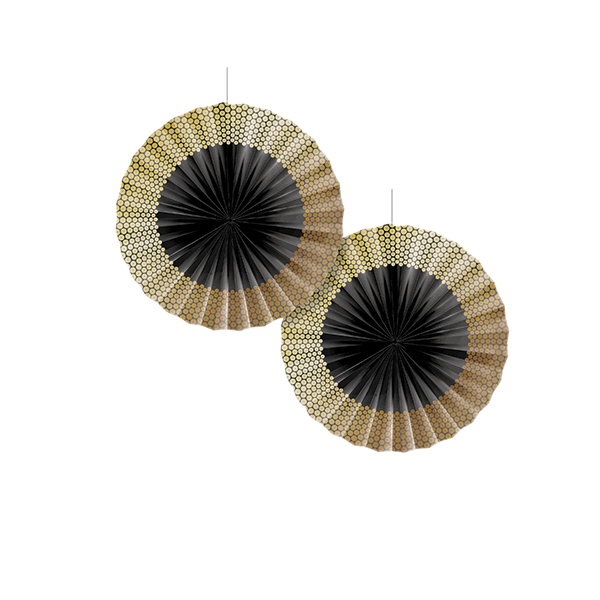 Gold Foil Decor Paper Fans 30cm - party supplies australia
