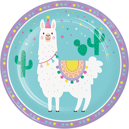 Llama Party Dinner Plates Paper 22cm - party supplies australia