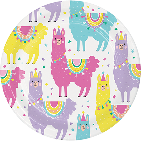 Llama Party Lunch Plates Paper 18cm - party supplies australia