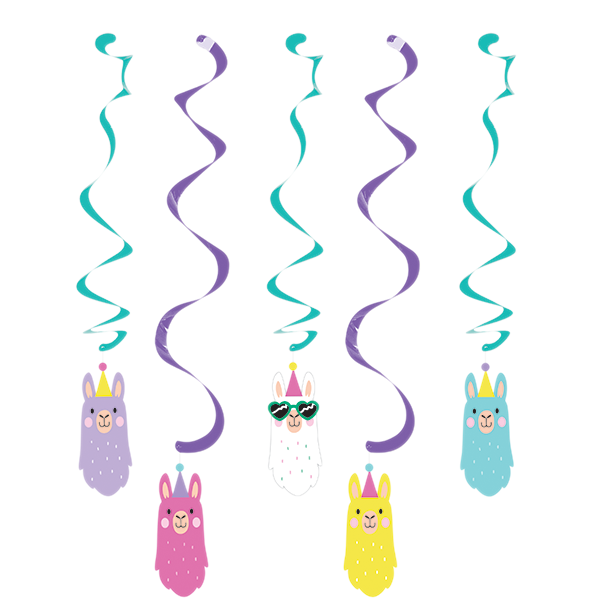 Llama Party Dizzy Danglers Hanging Swirls - party supplies australia