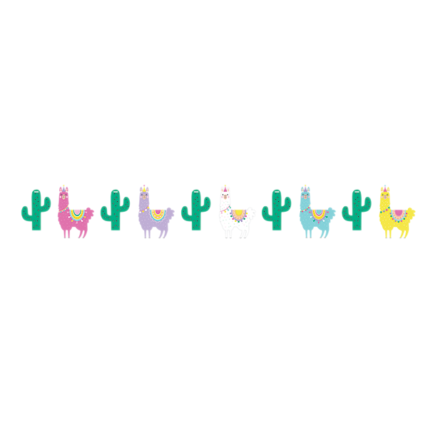 Llama Party Shaped String Banner 15cm x 1.2m - party supplies australia