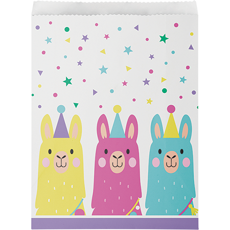 Llama Party Paper Treat Bags 22cm x 16cm - party supplies australia