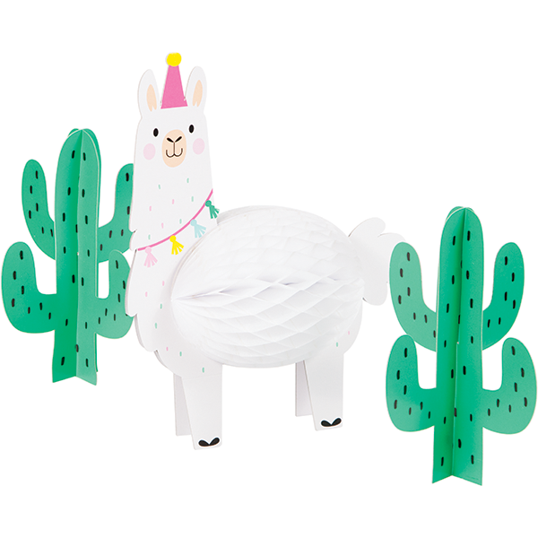 Llama Party Centrepiece Honeycomb 3D 25cm - party supplies australia