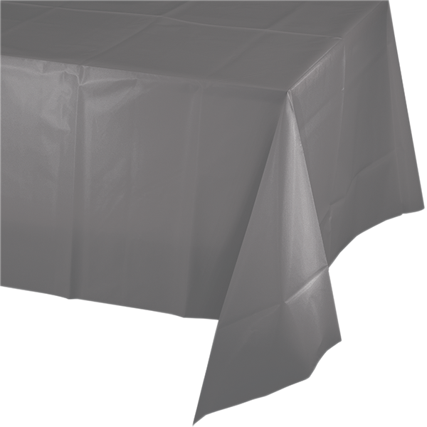 Glamour Gray Tablecover Plastic 137cm x 274cm - party supplies australia