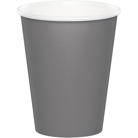 Glamour Gray Cups Paper 266ml - party supplies australia