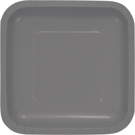Glamour Gray Square Lunch Plates Paper 18cm - party supplies australia