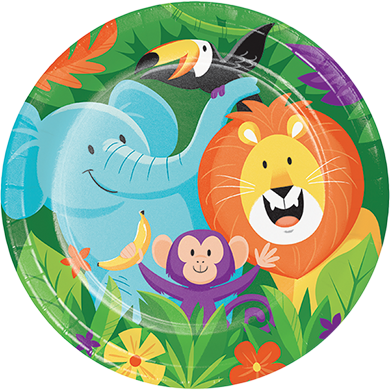 Jungle Safari Dinner Plates Paper 22cm - party supplies australia
