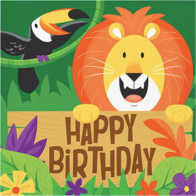 Jungle Safari Lunch Napkins Happy Birthday - party supplies australia