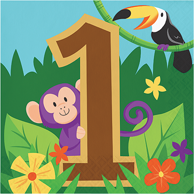 Jungle Safari Lunch Napkins 1st Birthday - party supplies australia