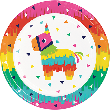 Fiesta Fun Dinner Plates Paper 22cm - party supplies australia