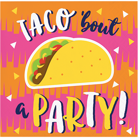 Fiesta Fun Beverage Napkins Taco bout a PARTY - party supplies australia