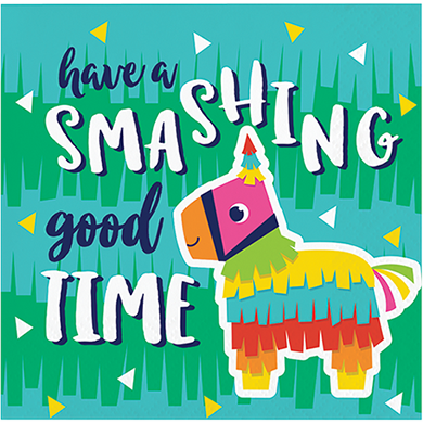 Fiesta Fun Beverage Napkins Pinata Design have a SMASHING good TIME - party supplies australia