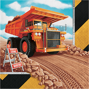 Big Dig Construction Lunch Napkins - party supplies australia