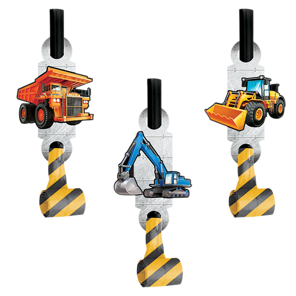 Big Dig Construction Blowouts with Medallions - party supplies australia