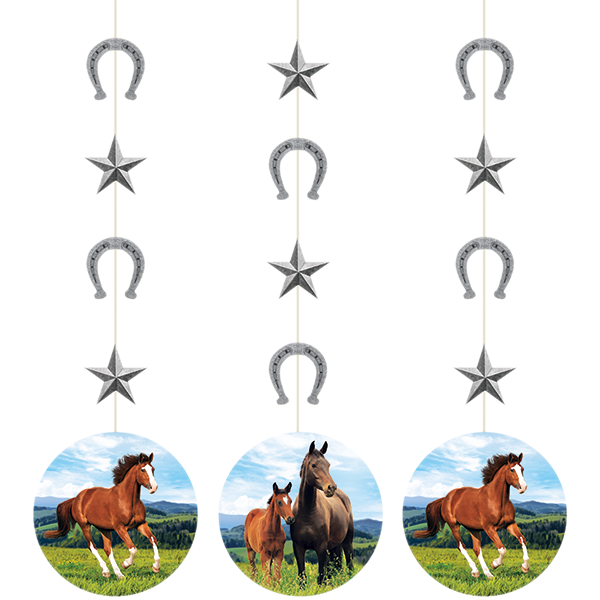 Horse and Pony Hanging String Cutouts 57cm - party supplies australia