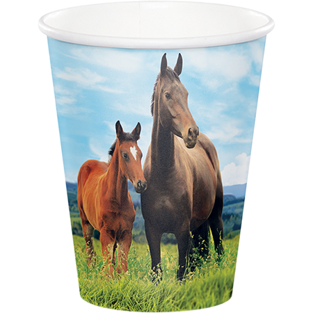 Horse and Pony Cups Paper 266ml - party supplies australia