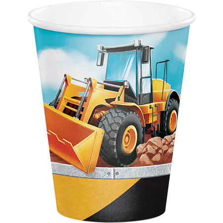 Big Dig Construction Cups Paper 266ml - party supplies australia
