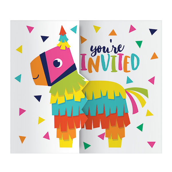 Fiesta Fun Invitations Gatefold 11cm x 13cm - party supplies australia