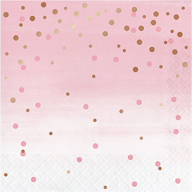 Rose All Day Lunch Napkins Dots Rose Gold Foil - party supplies australia