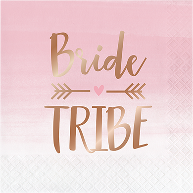 Rose All Day Lunch Napkins Bride Rose Gold Foil - party supplies australia