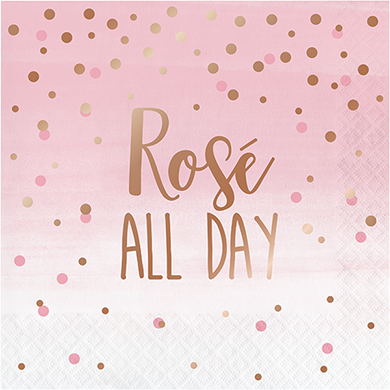 Rose All Day Lunch Napkins Rose All Day Rose Gold Foil - party supplies australia