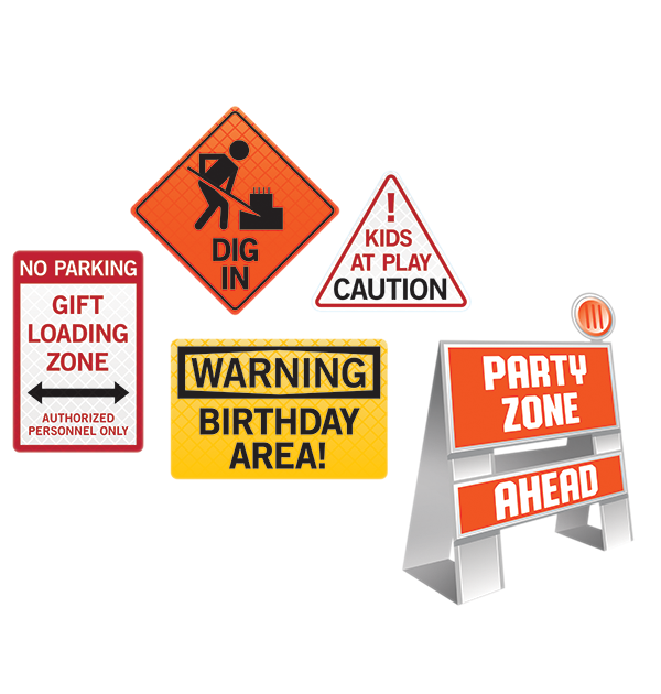 Big Dig Construction Decorating Kit Easel & Wall Signs - party supplies australia